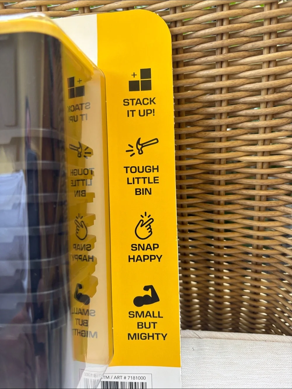 Green Made Mini Storage Bins 10-Pack — Yellow Lids with Black Bin Containers